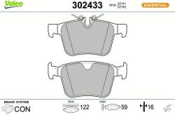 VALEO Sada brzdových platničiek kotúčovej brzdy VALEO 302433 (302433)