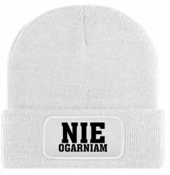  Sapka Fehér Téli Őszi Pamut Nem Foglalkozom Beanie Unisex Ajándék (Czapka Zimowa Biała NIE OGARNIAM)