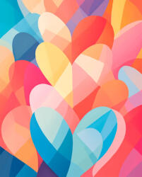 Alkotásutca Szívek harmóniája - Számfestő készlet kereten 40x50