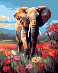 Alkotásutca Afrikai elefánt - Számfestő készlet kereten 40x50