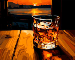 Alkotásutca Pohár whisky - Számfestő készlet kereten 40x50