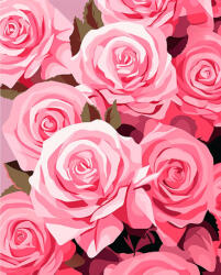 Alkotásutca Rózsaözön - Számfestő készlet kereten 40x50