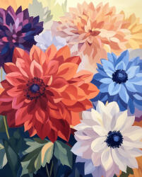 Alkotásutca Dáliakert - Számfestő készlet kereten 40x50