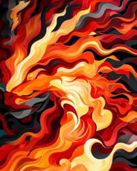 Alkotásutca Lángsárkány - Számfestő készlet kereten 40x50