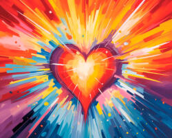 Alkotásutca Szív - Számfestő készlet kereten 40x50