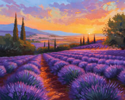 Alkotásutca Végtelen levendulamezők - Számfestő készlet kereten 40x50