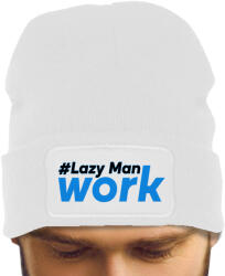  Őszi Pamut Téli Sapka Meleg Fehér Beanie #lazy Man Work (Czapka Zimowa Biała Beanie Z Nadrukiem)