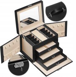 SONGMICS Ékszertartó Doboz Láda Rendszerező Ajándék 4 Szint (JBC159B01)