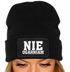  Téli Sapka Fekete Unisex Beanie Ifjúsági Trendek Ajándék Nem Foglalkozom Vele (Czapka Czarna NIE OGARNIAM)