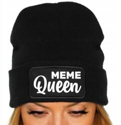  Téli Sapka Fekete Beanie Pamut Ajándék Trendy Viral Meme Queen (Czapka Zimowa Czarna MEME QUEEN)