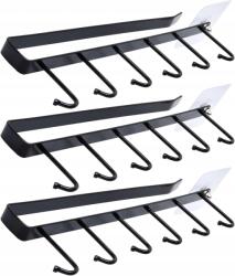  3x Konyhai Pohárakasztó Törlőkendő Polc Tartó Felhelyezhető Akasztók (WIESZAK KUCHENNY NA KUBKI ŚCIERKI UCHWYT)