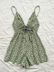 Shein Overál Virágos Vállpántokkal Zrj S06__M