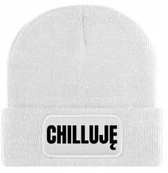  Sapka Fehér Téli Őszi Pamut Chilluja BEanie Unisex Ajándék (Czapka Zimowa Biała CHILLUJĘ)
