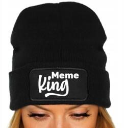  Téli Sapka Fekete Beanie Pamut Ajándék Trend Ifjúsági Meme King (Czapka Zimowa Czarna MEME KING)