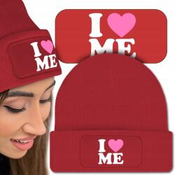  Meleg Téli Sapka Piros Love I Love Minták (Czapka Zimowa Czerwona Beanie Z Nadrukiem)