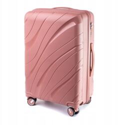 RGL Rózsaszínarany színű, tartós "Tide" kagylóhéjas bőrönd Tsa zárral L-es méret (3501)