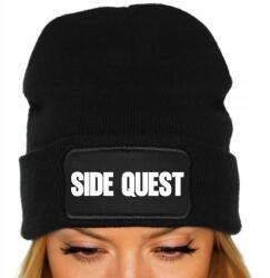  Téli Sapka Fekete Unisex Beanie Ifjúsági Trendek Ajándék Side Quest (Czapka Czarna SIDE QUEST)