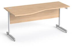 MAYAH Íróasztal, íves, balos, szürke fémlábbal, 160x80 cm, MAYAH "Freedom SV-30", tölgy (SV-B8716 K/ IBXA30T) - iroszer24