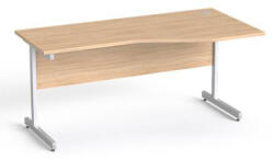 MAYAH Íróasztal, íves, jobbos, szürke fémlábbal, 160x80 cm, MAYAH "Freedom SV-29", tölgy (SV-B7816 K/ IBXA29T) - iroszer24