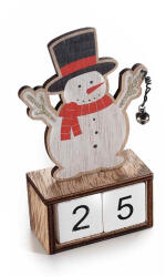 Decorer Calendar Craciun din lemn model Om de Zapada 9x4x14 cm (A51.42.97Adeco)