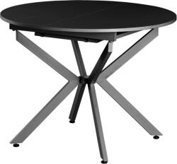 Mobikon Masa dining extensibila fier mdf negru Abero 100x100-140x75 cm (0000400785)