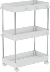 Mobikon Raft otel plastic alb cu roti Aliol 40x22x60 cm (0000376890) Raft