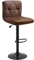 Mobikon Scaun bar metal negru piele ecologica maro Selest 43x51x90-111 cm (0000396352)