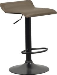 Mobikon Scaun bar metal negru piele ecologica maro taupe Baili 38x39x64-84, 5 cm (0000396294)