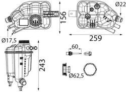 MAHLE Vyrovnávacia nádobka chladiacej kvapaliny MAHLE CRT 350 000S (CRT 350 000S)