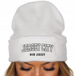  Őszi Pamut Téli Sapka Meleg Fehér Jersey City New Jersey Minták (Czapka Zimowa Biała Beanie Z Nadrukiem)