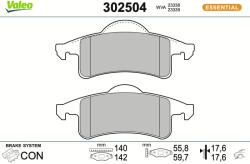 VALEO Sada brzdových platničiek kotúčovej brzdy VALEO 302504 (302504)