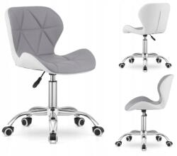 Oskar Irodai szék Forgatható számítógép szék Ökobőr Szürke-Fehér (3543_1-DORM/AVOLA-DORY21)
