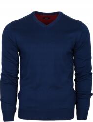 MM férfi pulóver V-nyakú M&M kék 100% Pamut 3XL-es méret