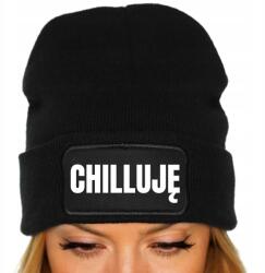  Téli Sapka Fekete Unisex Ifjúsági Trendek Tiktok Ajándék Chilling (Czapka Czarna CHILLUJE)