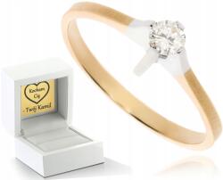  Arany Gyűrű Gyémánttal 585 Ajándék Gravírozás (DLA DZIEWCZYNY NARZECZONEJ) - allegro - 464 170 Ft