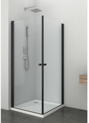 Sanotechnik Cabina de dus cu usa batanta finisaj negru Brava Black - sticla 6mm