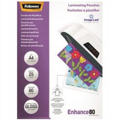 Fellowes Lamináló fólia, fényes, 80 mikron, A4, 25 db, Fellowes (53962)