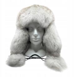  Téli Sapka Füles Szőrme Pilóta Meleg Bélelt Szőrme Fehér Róka (CZAPKA Z LISA NATURALNEGO)