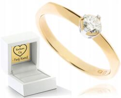  Arany Eljegyzési Gyűrű Gyémánttal 585 Ajándék Gravírozás (DLA DZIEWCZYNY NARZECZONEJ)