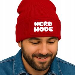  Téli Sapka Piros Unisex Beanie Ifjúsági Trendek Ajándék Nerd Mode (Czapka Czerwona NERD MODE)