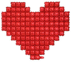 Flippy Balon Folie, Flippy, Model Inima, 120 x 135 cm, Rosu (teo-164616)