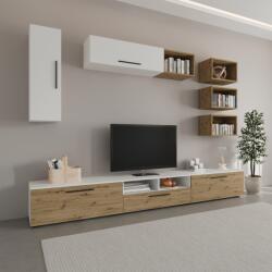 haaus Living Kos V5, Alb/Stejar Artisan, L 285 cm (921392)