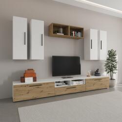 haaus Living Kos V4, Alb/Stejar Artisan, L 285 cm (921385)