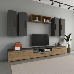 haaus Living Kos V4, Antracit/Stejar Artisan, L 285 cm (921576)