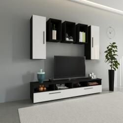 haaus Living Kos V9, Negru/Alb Lucios, MDF, L 190 cm (921811)
