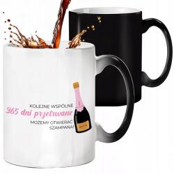 Style Couture Mágikus Bögre Fekete Matt További 365 Nap Együtt Túlélve az évfordulóra ( Magiczny KOLEJNE 365 DNI PRZETRWANE RAZEM)