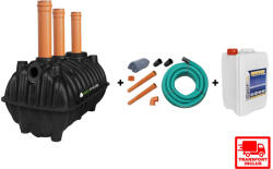 SEPT-X Fosă ecologică 1100L cu kit de instalare si drenaj, SEPT-X 5L si transport inclus