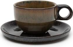 Serax Ceașcă de cafea lungo cu farfurioară Surface, 130 ml, negru-gri, set 4 buc (B5116222B)