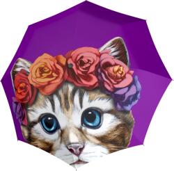 Doppler Umbrelă automată Modern. Art, violet, cu model pisică (74615724)