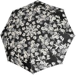 Doppler Umbrelă Magic Fiber cu model floral, alb-negru (746165PG)
